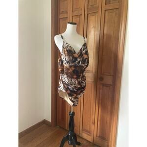 Shape FX Animal Print One Piece Swimsuit, Size 20W